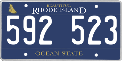 RI license plate 592523