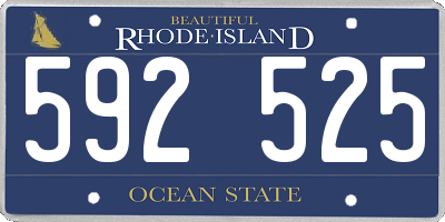 RI license plate 592525