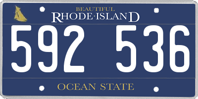 RI license plate 592536