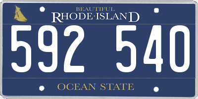 RI license plate 592540