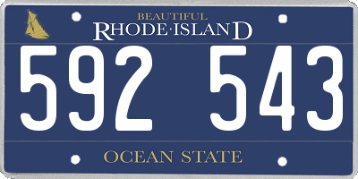 RI license plate 592543
