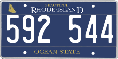 RI license plate 592544