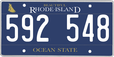 RI license plate 592548