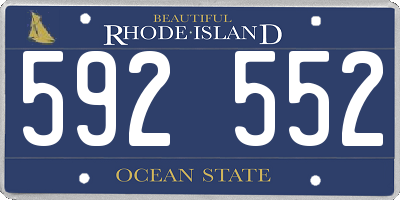 RI license plate 592552