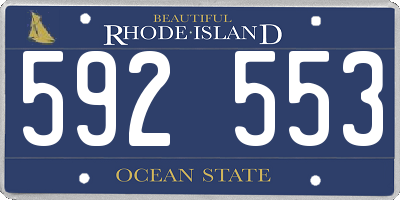 RI license plate 592553
