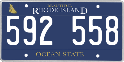 RI license plate 592558