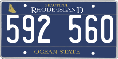 RI license plate 592560