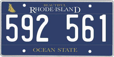 RI license plate 592561