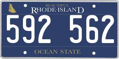 RI license plate 592562