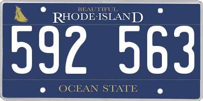 RI license plate 592563