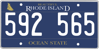 RI license plate 592565