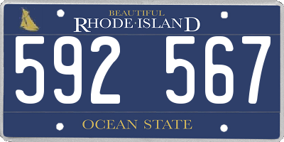 RI license plate 592567