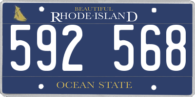 RI license plate 592568