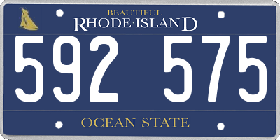 RI license plate 592575
