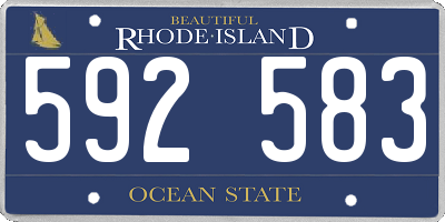 RI license plate 592583