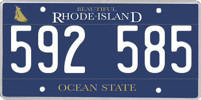 RI license plate 592585