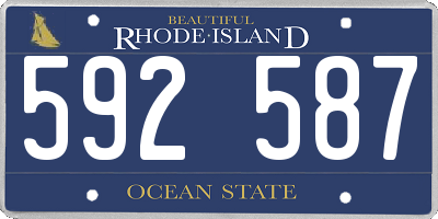 RI license plate 592587