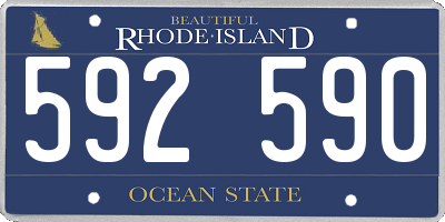 RI license plate 592590