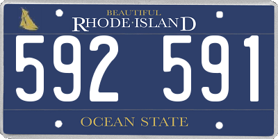 RI license plate 592591