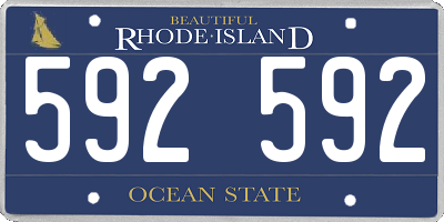 RI license plate 592592