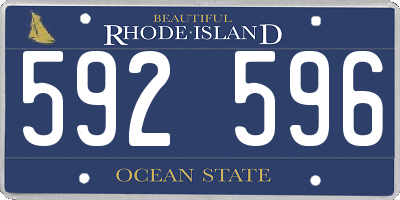 RI license plate 592596