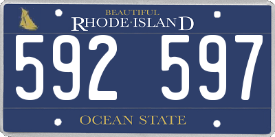 RI license plate 592597