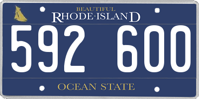 RI license plate 592600
