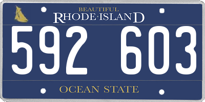 RI license plate 592603