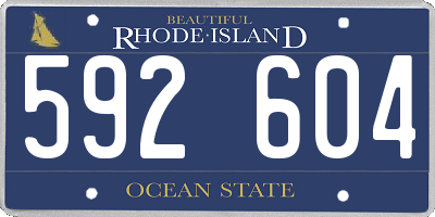 RI license plate 592604