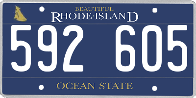 RI license plate 592605