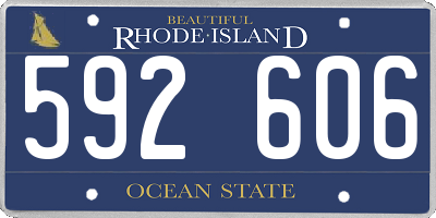 RI license plate 592606
