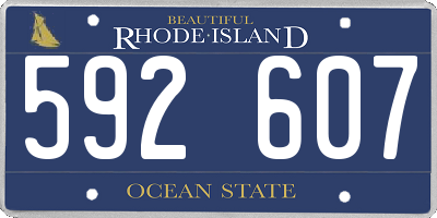 RI license plate 592607