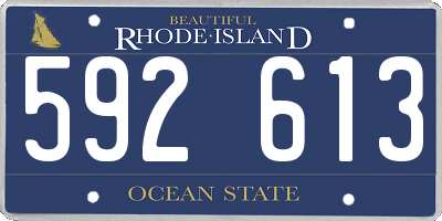 RI license plate 592613