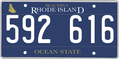 RI license plate 592616