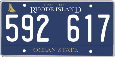 RI license plate 592617