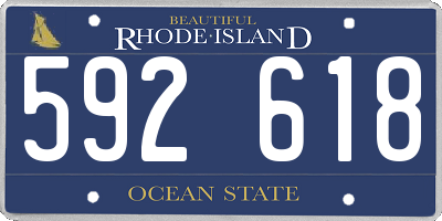 RI license plate 592618