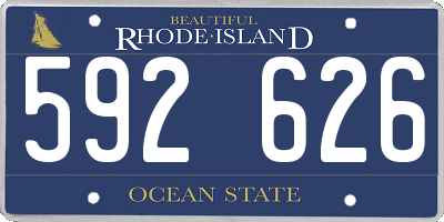 RI license plate 592626
