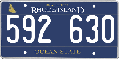 RI license plate 592630