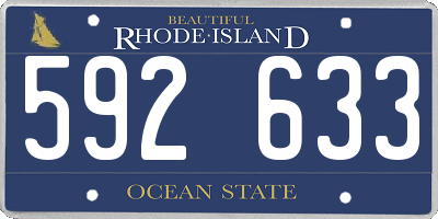 RI license plate 592633