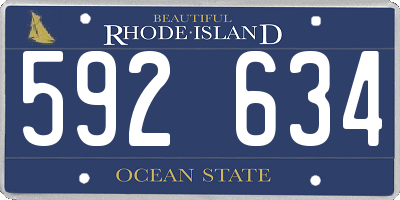 RI license plate 592634