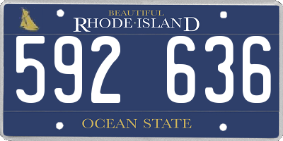 RI license plate 592636