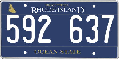 RI license plate 592637