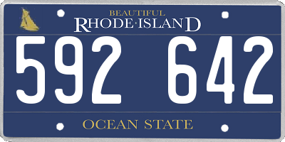 RI license plate 592642