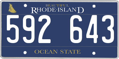 RI license plate 592643