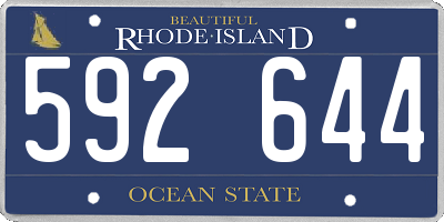 RI license plate 592644
