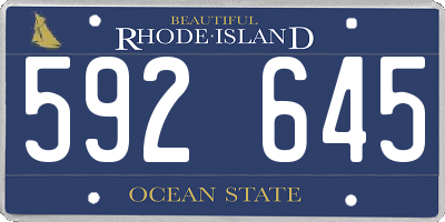 RI license plate 592645
