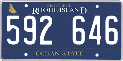 RI license plate 592646