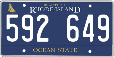 RI license plate 592649
