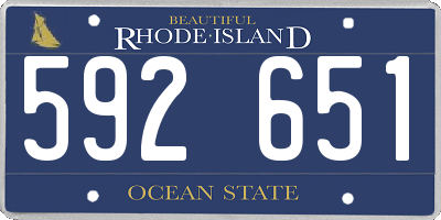 RI license plate 592651