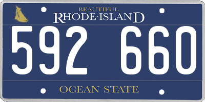 RI license plate 592660